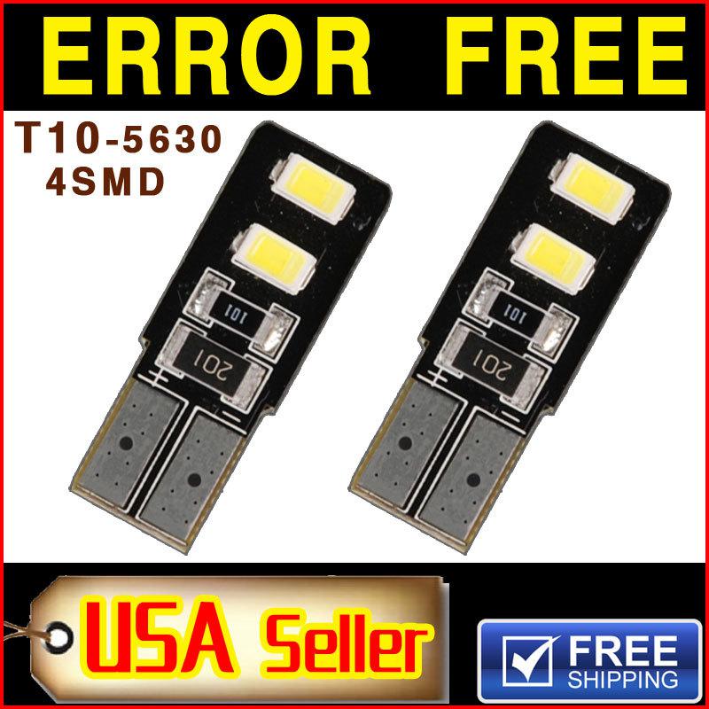 2 x white error free canbus t10 intetior map dome led light 2825 194 192 168 12v