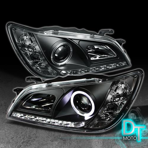 Black 01-05 lexus is300 halo projector headlights w/daytime led running lights