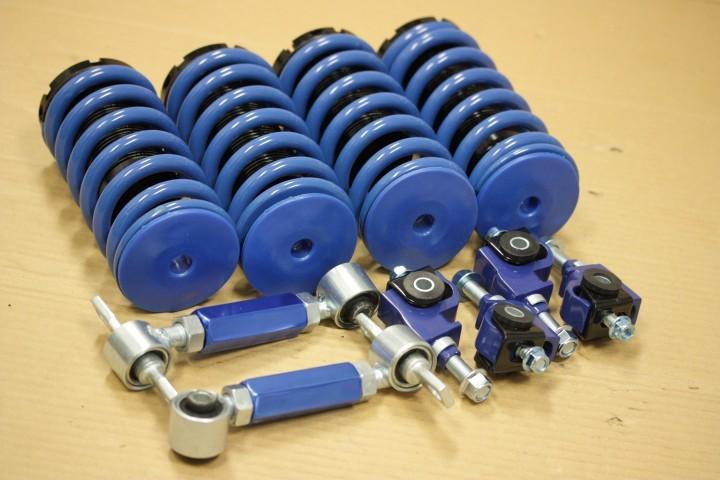 Blue scale coilover+front+rear suspension camber kit civic crx 88-91 ef ef2 ef9