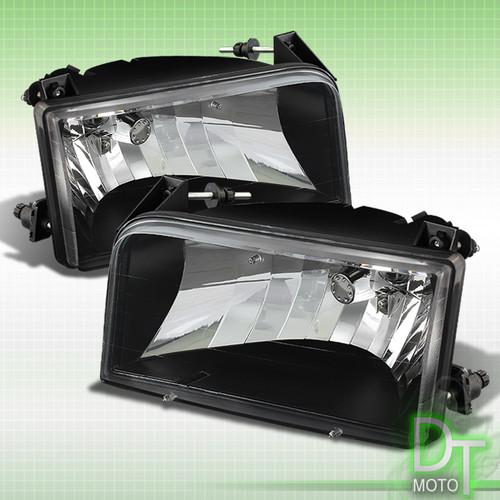 Black 92-96 bronco f150 f250 f350 pickup crystal headlights lamps left & right