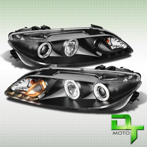 Black 03-06 mazda 6 mazda6 halo projector headlights w/daytime led running light