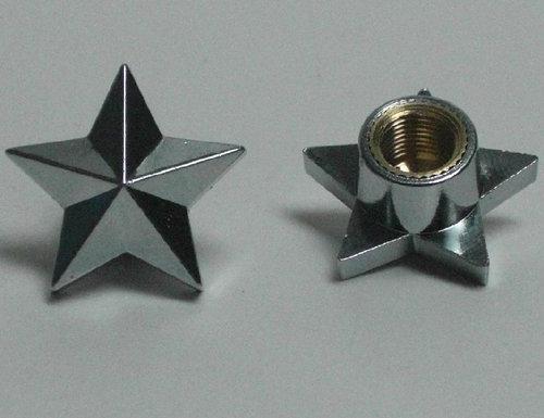 2 chrome "rock star" tire air valve stem caps for suzuki motorcycle wheel rims