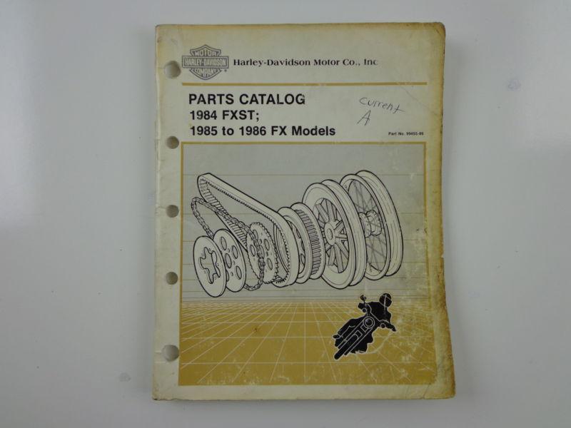 Harley davidson 1984 fxst 1985-86 all fx parts catalog 99455-86a