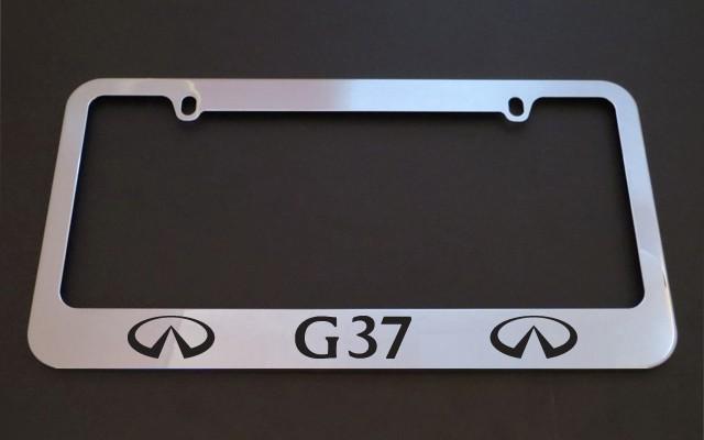 1 brand new infiniti g37 chrome metal license plate frames + screw caps