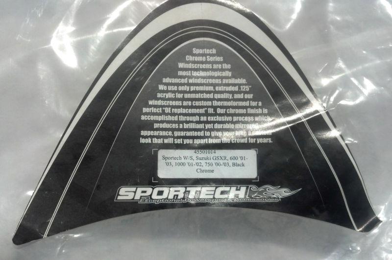 Sportech windscreen black chrome 45501014 gsxr 1000 01-02  750 600 wind screen 