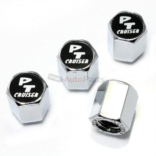 (4) chrysler pt cruiser logo chrome abs tire/wheel stem air valve caps covers