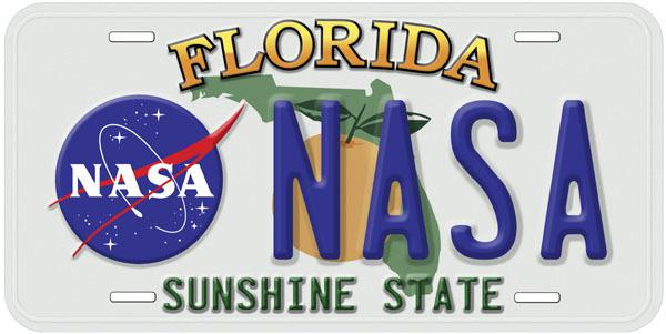 Nasa florida aluminum novelty car tag license plate