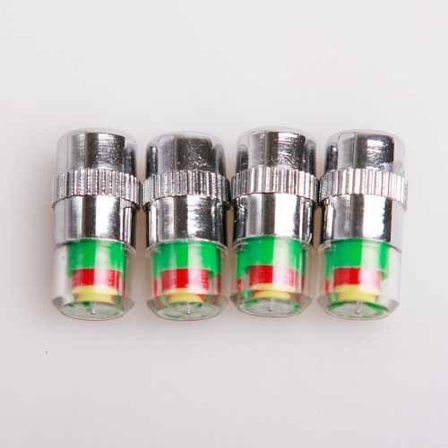 4x car safety warning air pressure tire monitor valve stem cap indicator alert