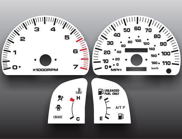 1996-1997 toyota 4runner instrument cluster white face gauges