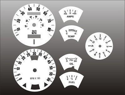 1977-1979 ford ranchero instrument cluster white face gauges 77-79