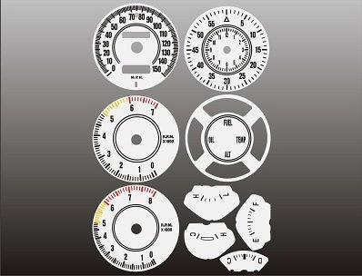 1970-1974 challenger cuda instrument cluster white face gauges rallye 70-74