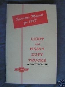 1947 chevy truck owners manual