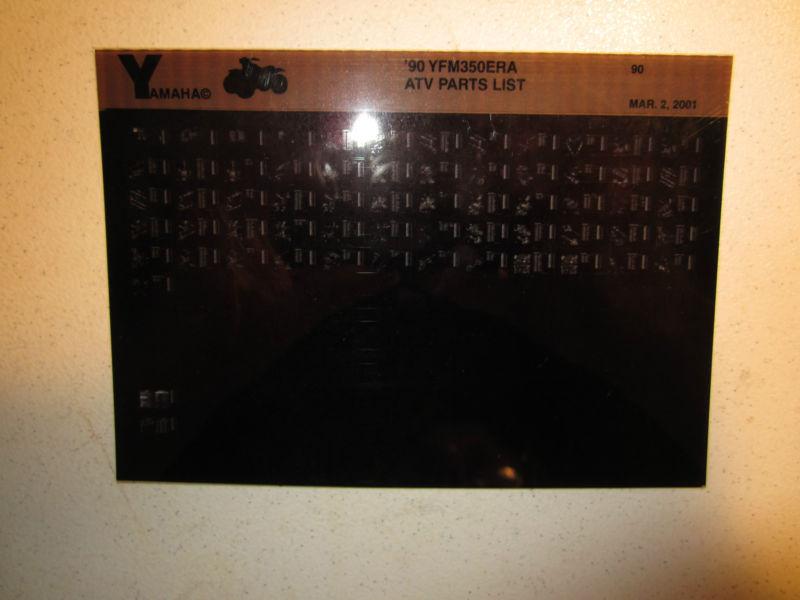 1990 yamaha atv yfm350era microfiche parts catalog yfm 350 era