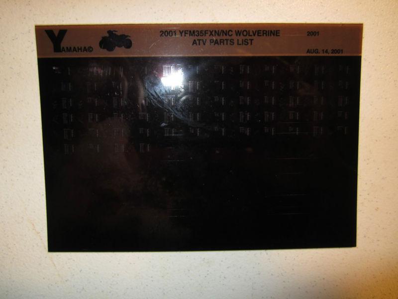 2001 yamaha atv yfm35fxn nc wolverine microfiche parts list catalog xfm 35 fxn 