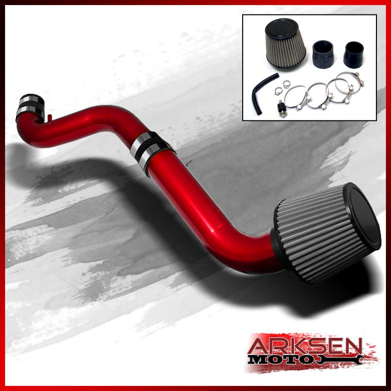 92-96 honda prelude jdm red cold air intake induction + filter system set