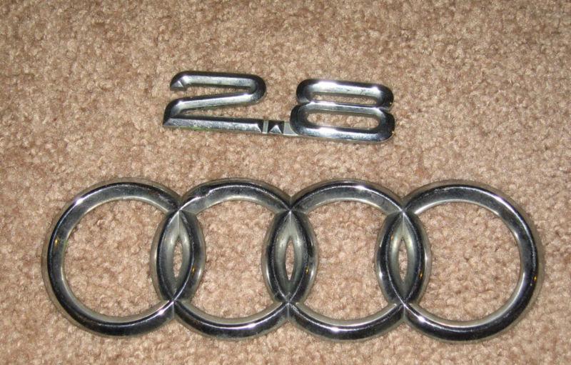    audi hood trunk emblem audi ring and 2.8 emblem in chrome