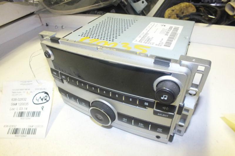 2009 chevrolet malibu cd radio 25833636 oem p