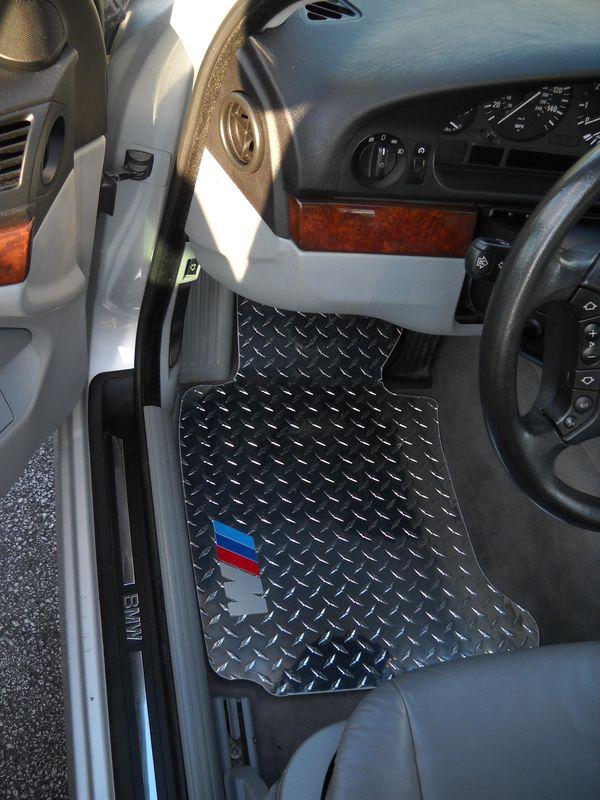 Bmw 5 series  ///m inlay floor mats.   diamond plate aluminum. custom shaped set