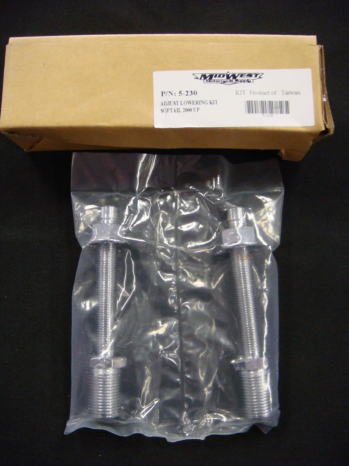 Adjustable lowering kit for 2000 and later harley softails