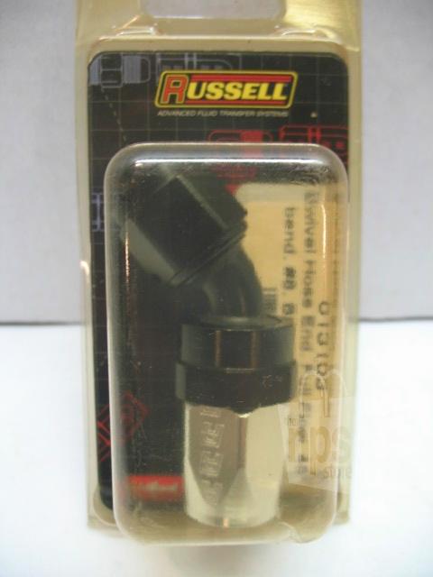 Russell 613103 full flow 45deg swivel hose fitting -8an aluminum new