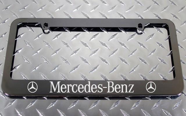 1 brand new mercedes-benz slk-class gunmetal license plate frame + screw caps