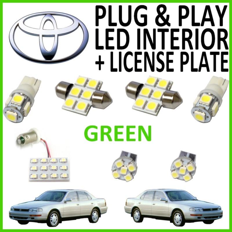 7x green led lights interior package kit for 1992-1996 toyota camry tc7g