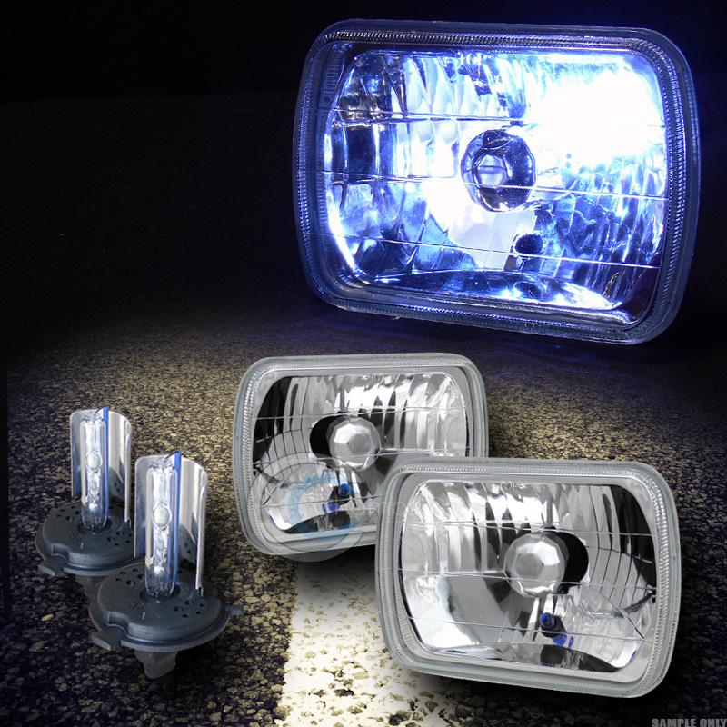 8000k hid xenon+7x6 chrome halogen head lights h4 chrysler dodge ford gmc chevy