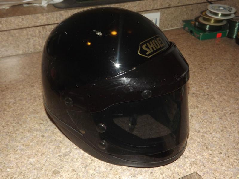 Vintage motorcycle racing helmet shoei s-20 black size m riding cafe moto bobber