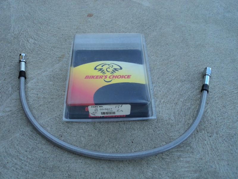 Harley steel braided brake line clear coated 17"  bikers choice 03-5917