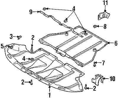 Volkswagen 8d0805121 genuine oem factory original front deflector pin