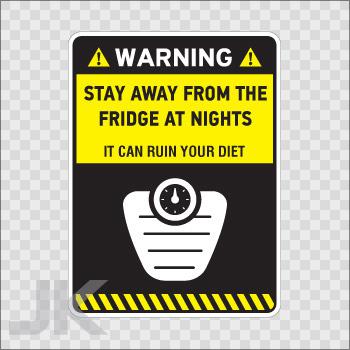 Decal stickers sign signs warning danger caution stay away fridge 0500 z4zvl