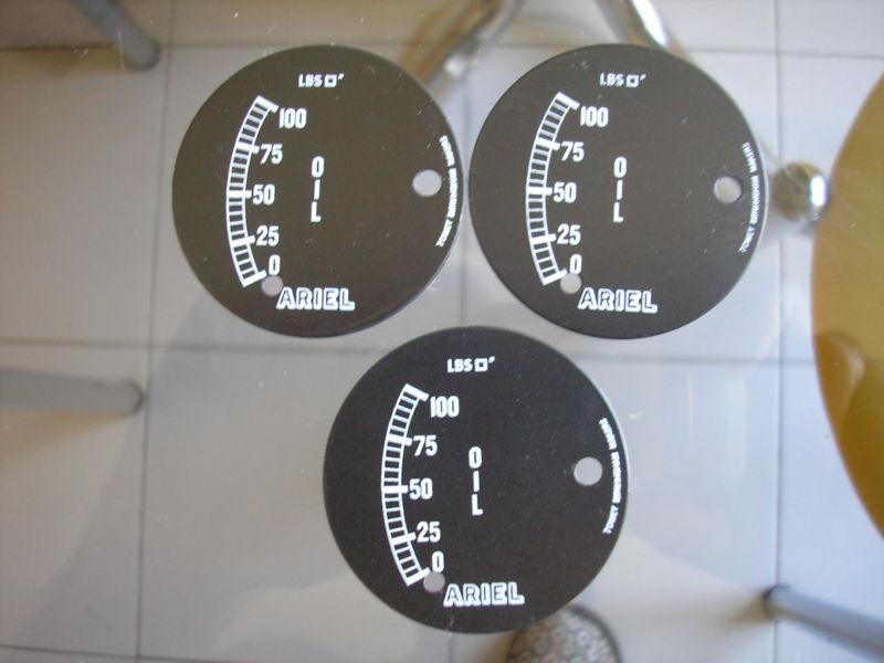 Ariel oil pressure dial face 100 lbs.