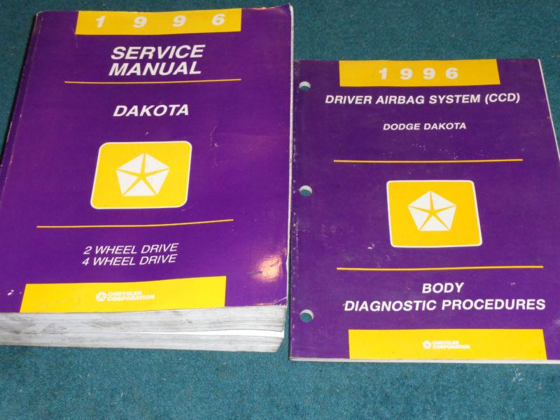 1996 dodge dakota truck shop manual set / shop book & air bag manual / original