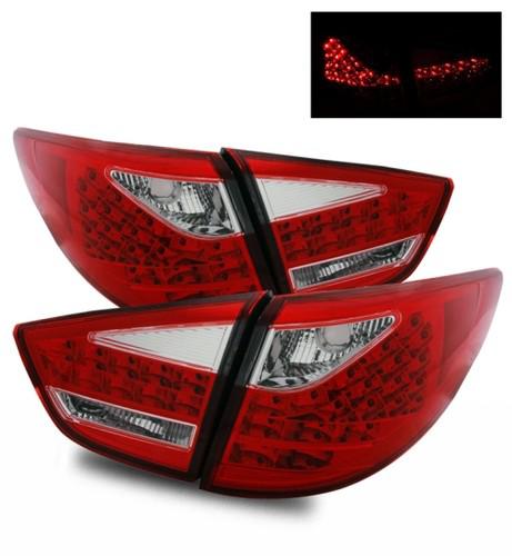 Euro red clear smd led tail lights brake lamps for 2010-2012 tucson gl/gls/pzev