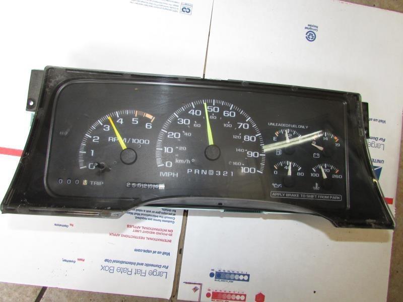 96 chevy 1500 pickup speedometer instrument gauge gasoline 8-350 5.7l at cluster