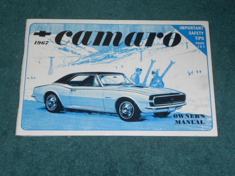 1967 chevrolet camaro owner's manual / owner's guide / useful!!