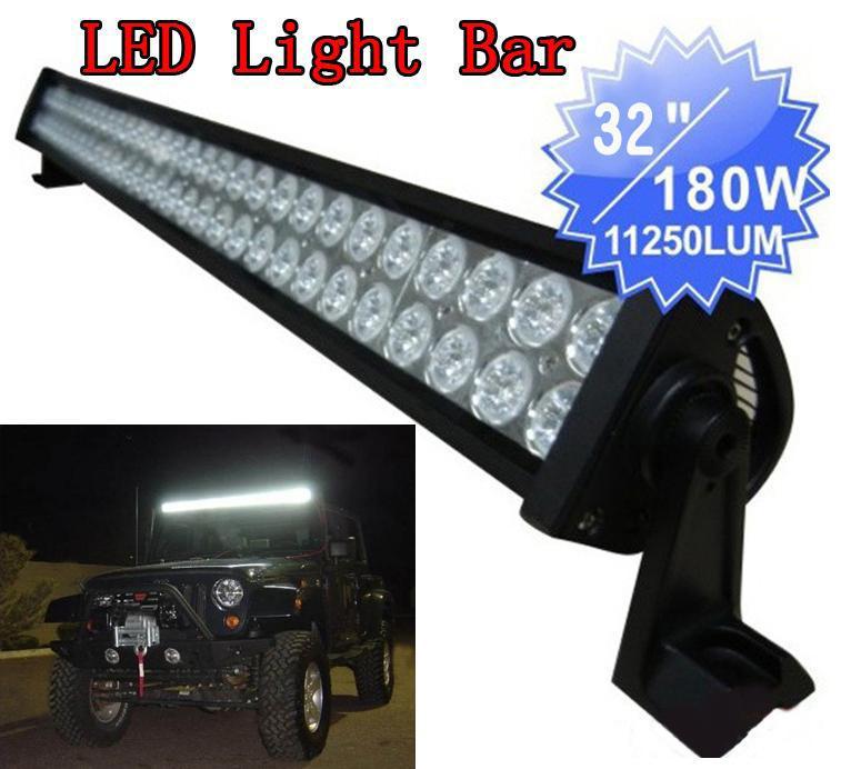 32" 180w led off road light bar spot 30° bulbs jeep atv 4wd fog driving lamp