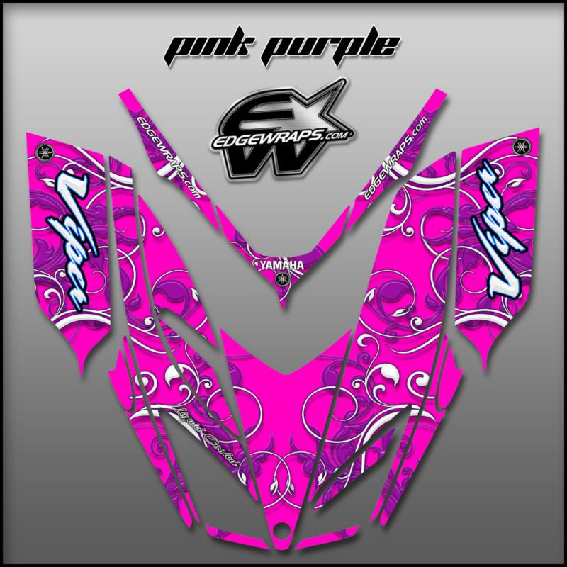 New graphics kit yamaha, viper, 700, snowmobile graphics kit - pink purple