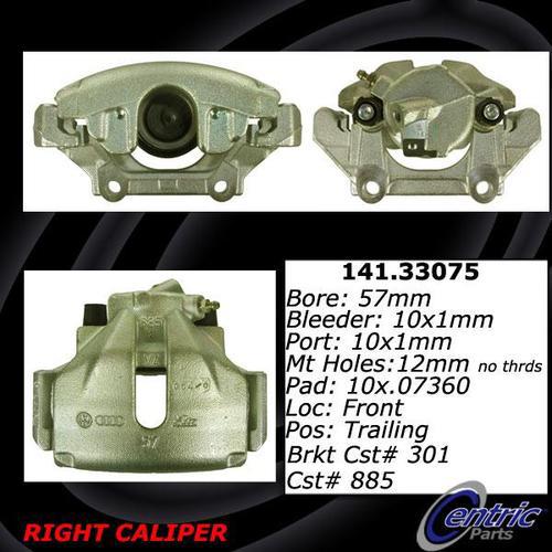 Centric 141.33075 front brake caliper-premium semi-loaded caliper