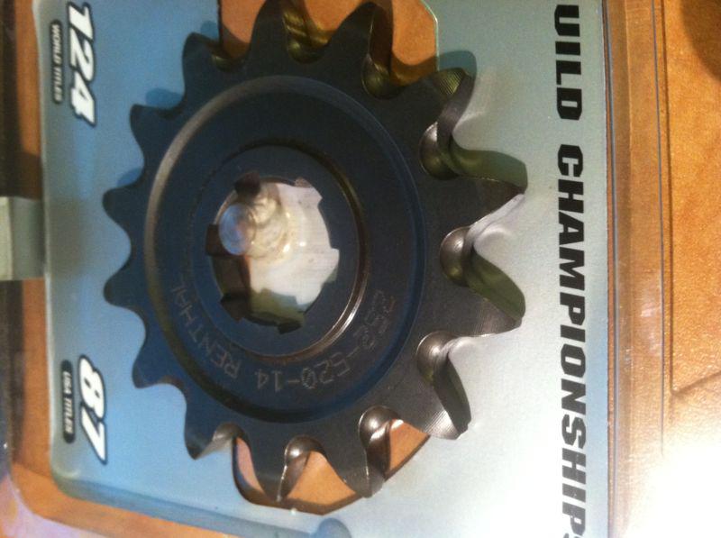 Renthal front sprocket. yamaha wr, banshee, raptor, kx, klx, kdx 14 tooth sproke