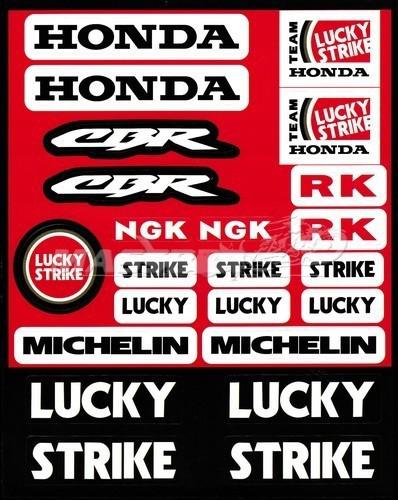 Motorcycle helmet fairing surface lucky strike decals sticker for honda cbr bike