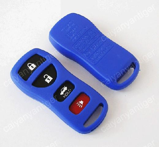 Dark blue replacement blank remote key case shell fob refit nissan 4 button key