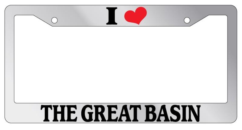 Chrome license plate frame i heart the great basin auto accessory novelty