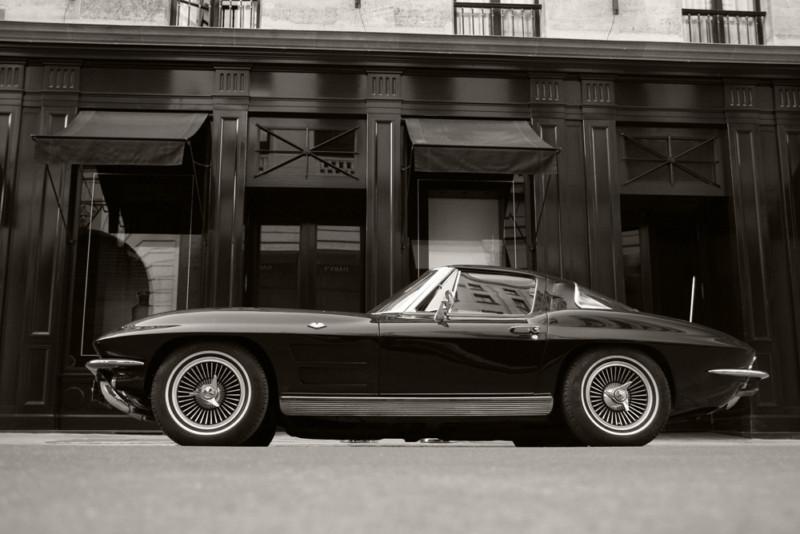 Chevy corvette c2 stingray hd poster classic muscle car b&w print multi sizes