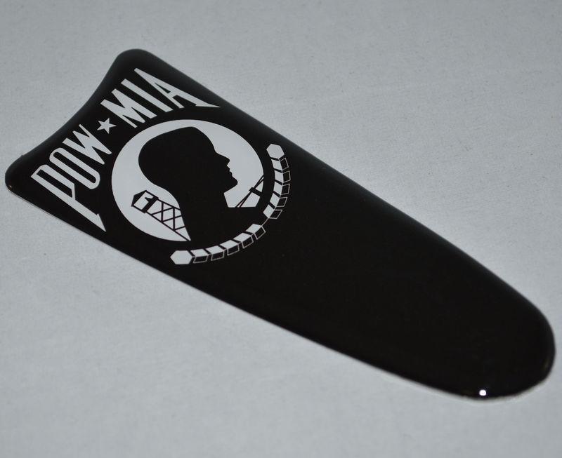 Black cb intercom "pow mia" dash insert decal for 2003-2007 harley ultra classic