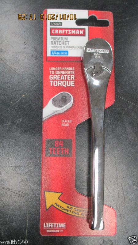 *craftsman 1/4 drive premium grade polish ratchet 84 teeth  # 25479 new!*