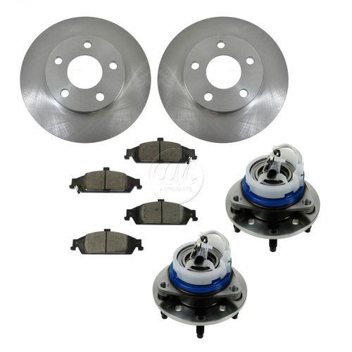 Front hub bearing ceramic brake pad rotor set for cutlass malibu alero grand am