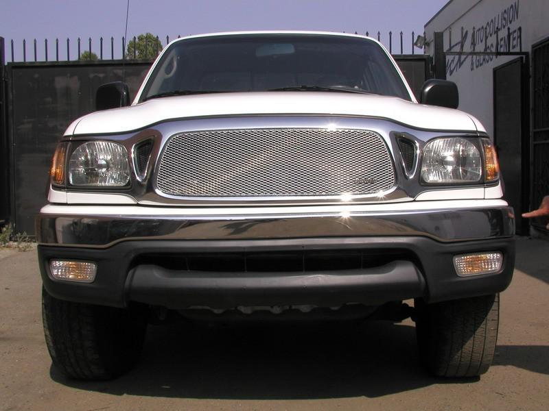 2001-2004 toyota tacoma grillcraft silver 1pc grille insert mx grill toy1945s