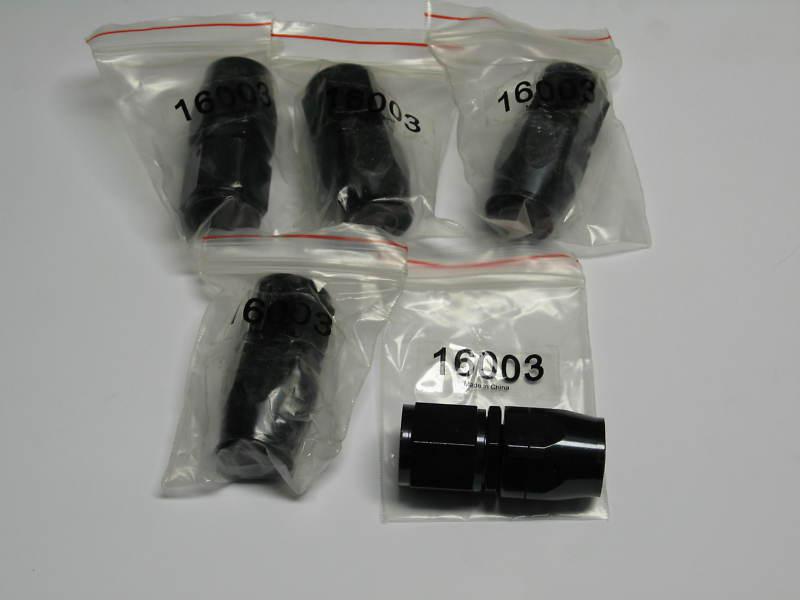 5 pack -10 an straight female swivel hose end black fuel oil air fitting