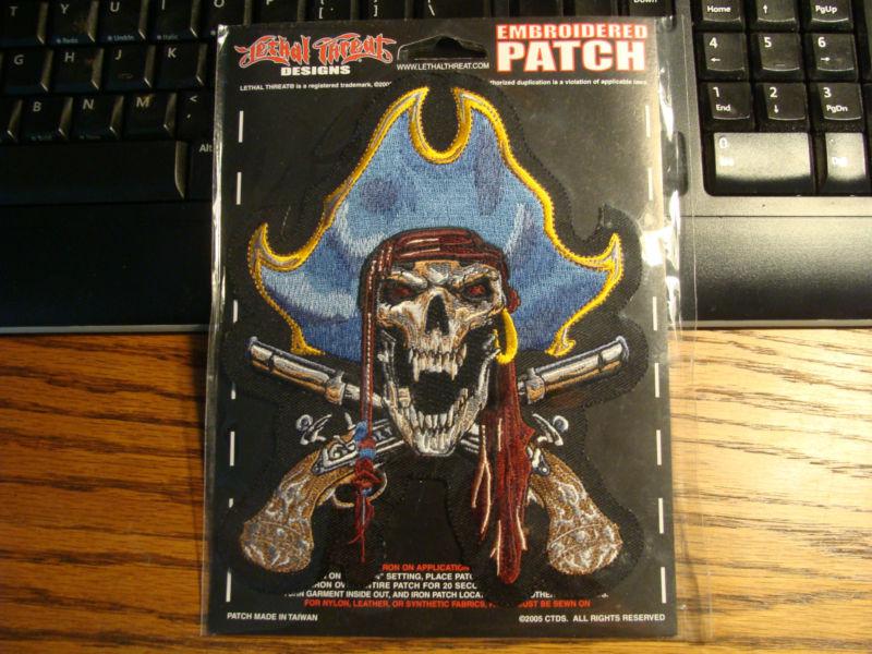 Lethal threat pirate captain embroidered patch - lt30085